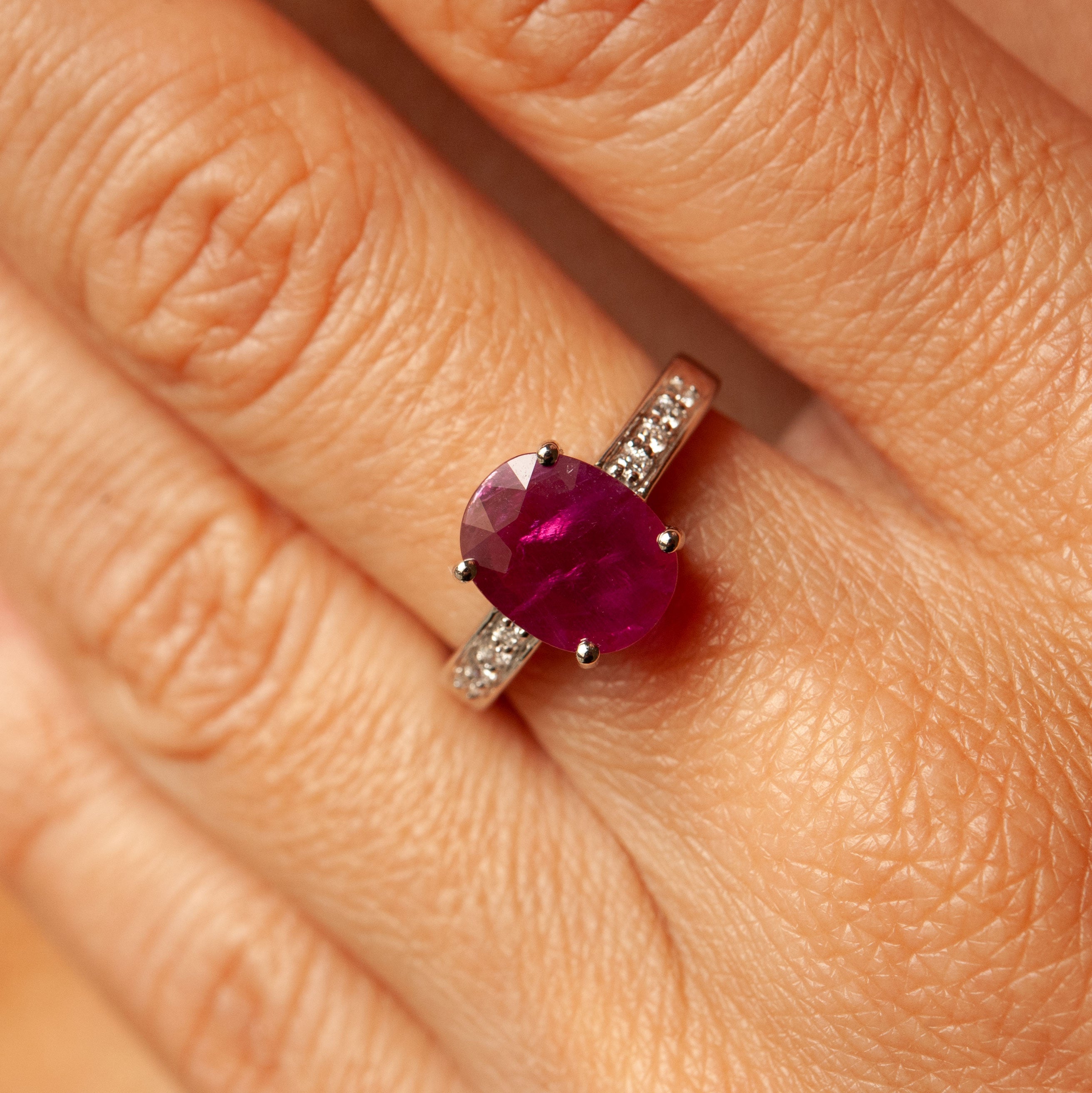 “Hannah” Ring, Gold, Ruby, Diamonds