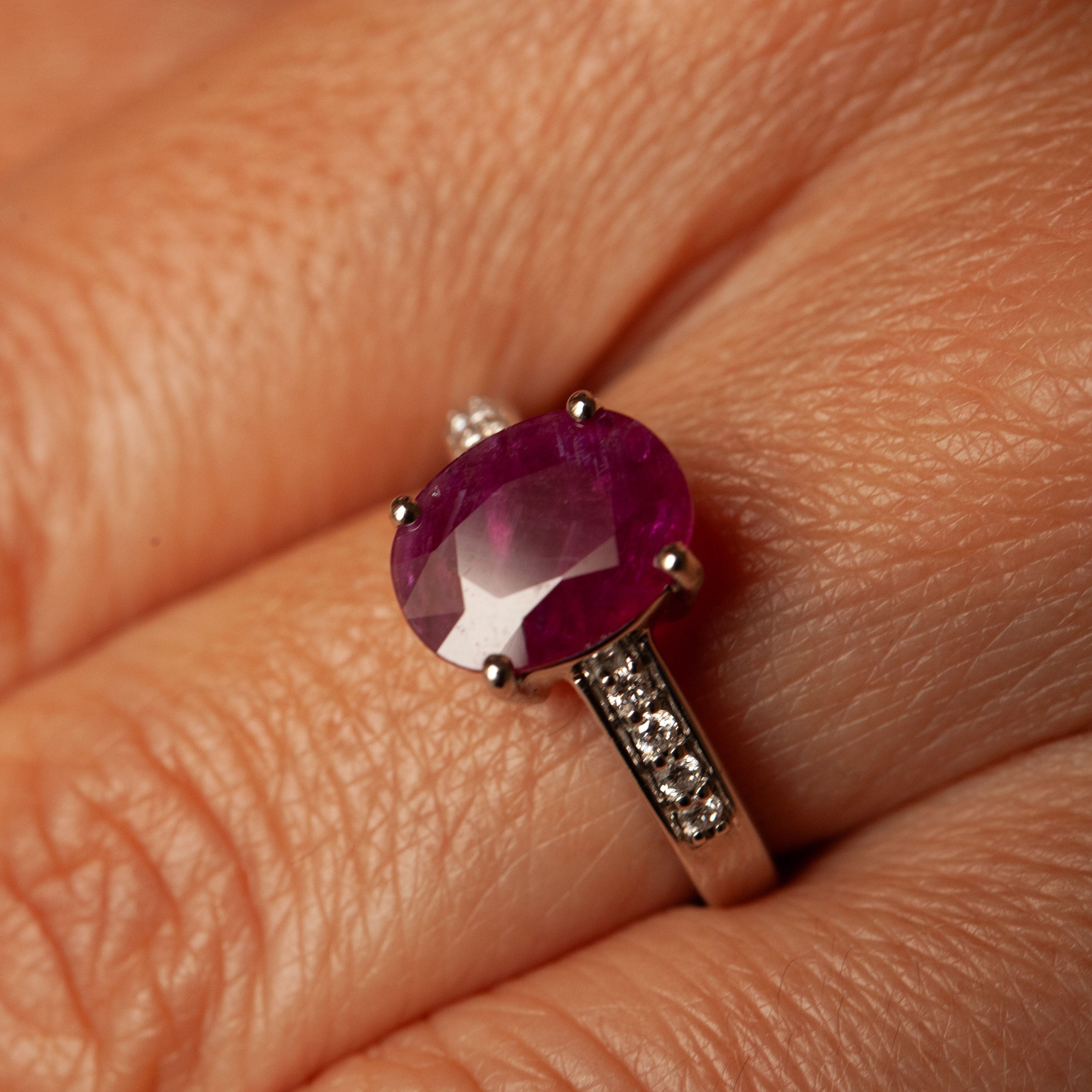 “Hannah” Ring, Gold, Ruby, Diamonds