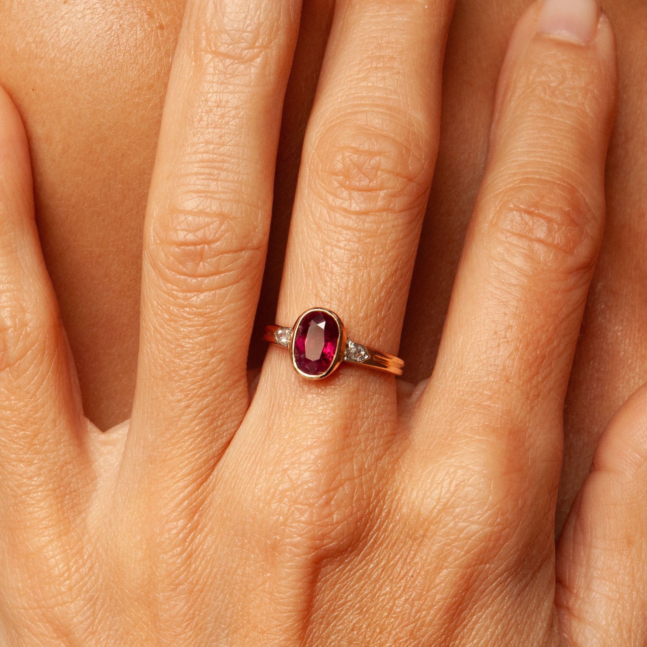 “Coco” Ring, Gold, Ruby, Diamonds