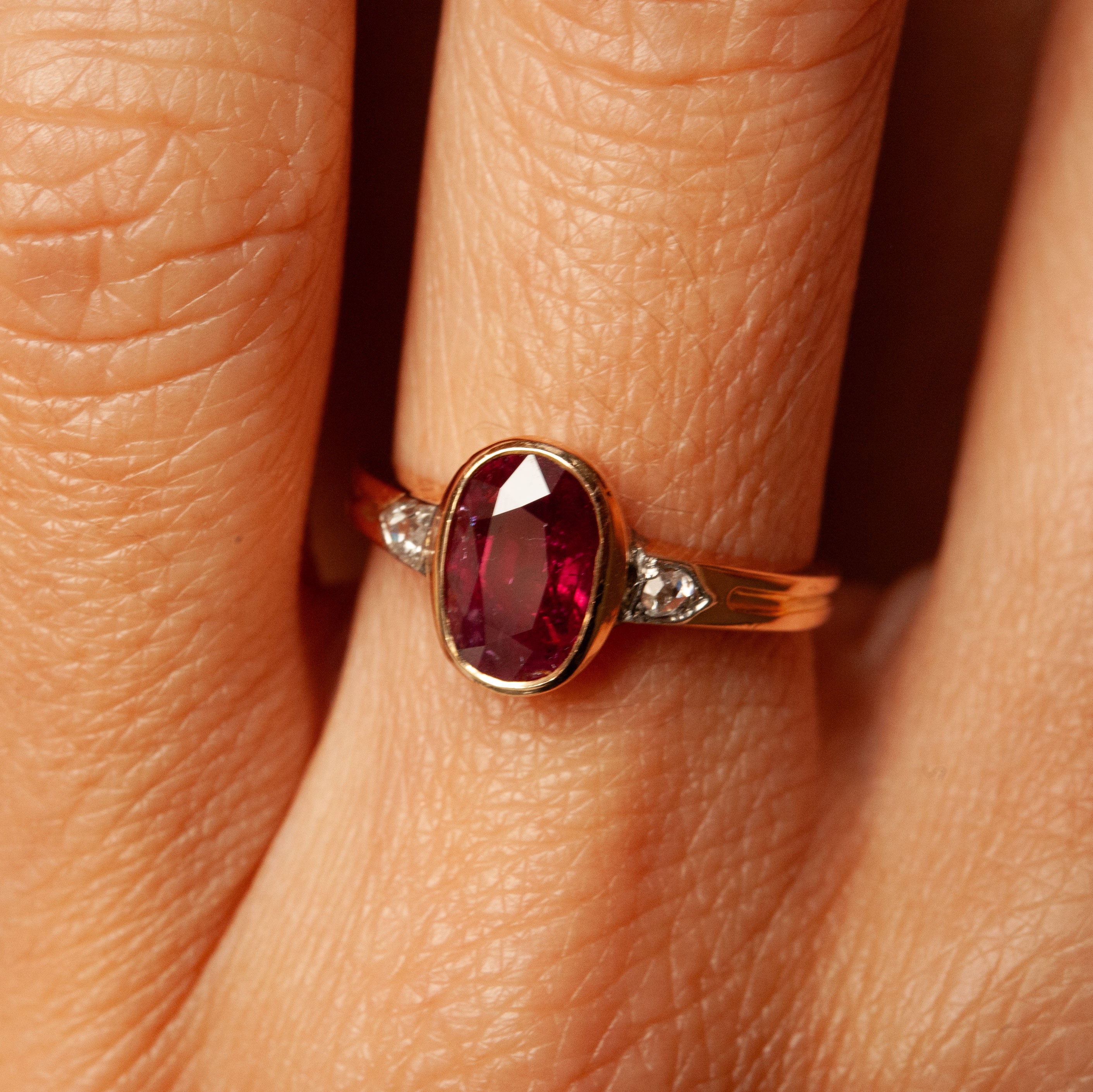 “Coco” Ring, Gold, Ruby, Diamonds