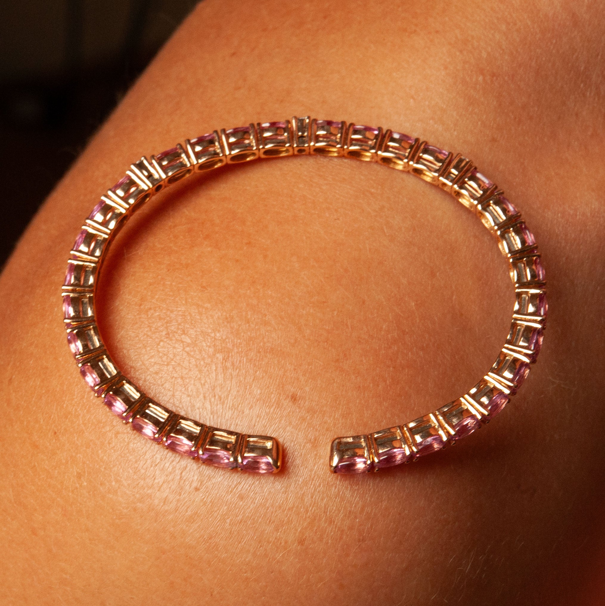 “Georgia” White Gold bracelet, pink sapphires and diamonds